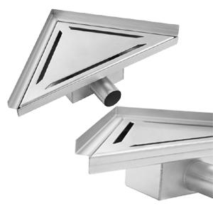 Corner stainless steel shower drains